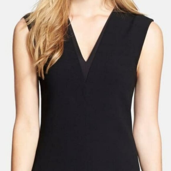 Rebecca Taylor Black Cocktail V-Neck Dress Size 0 Like New - Picture 4 of 6